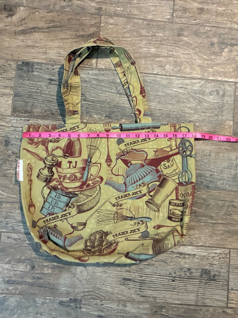 Trader Joe’s yellow small canvas reusable tote bag
